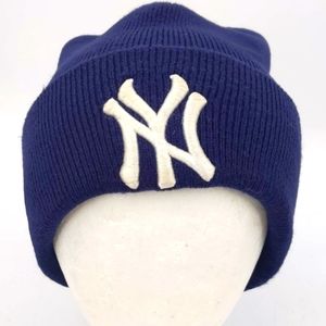 New York Navy Blue Knit Winter Beanie Ski Hat Cap One Size